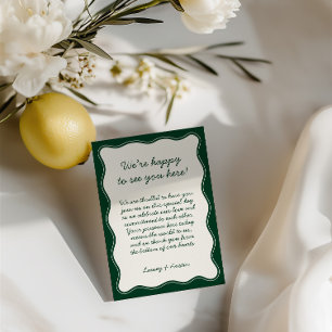 Carte De Remerciements Accueil minimaliste Rétro Emerald Mariage