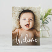 Carte De Remerciements Accueil Traitement de photo Script tendance Baby (Debout devant)