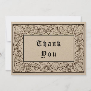 Carte De Remerciements Acorns & Chêne Feuille Arts Et Artisanat Style