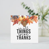 Carte De Remerciements Action de grâce avec dinde (Debout devant)