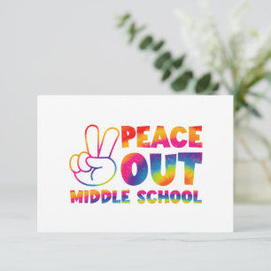 Carte De Remerciements Adieu collège Tie Dye Dernier jour d'école