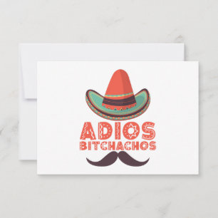 Carte De Remerciements Adios Bitchachos Chapeau Rétro Cinco De Mayo