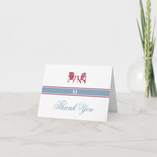 Carte De Remerciements Adirondack Chairs Thank You Note Card (Devant)