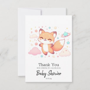 Carte De Remerciements Adorable Baby shower de renard boisé