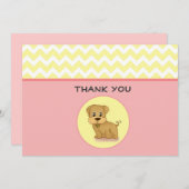 Carte de remerciements adorable mignon de crème de (Devant / Derrière)