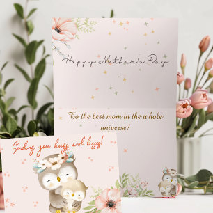Carte De Remerciements Adorable Owl Happy Mother's Day Card