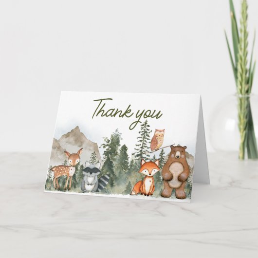 Carte De Remerciements Adventure Attend le Baby shower des bois (Devant)