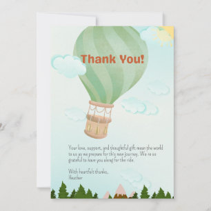 Carte De Remerciements Adventure Await Baby shower Hot Air Balloon