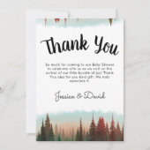 Carte De Remerciements Adventure Await Rustic Forest Baby shower (Devant)