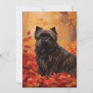 Carte De Remerciements Affenpinscher en automne Feuilles automne Inspiré