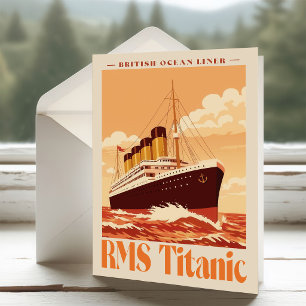 Carte De Remerciements Affiche ancienne du RMS Titanic. Art rétro de paqu