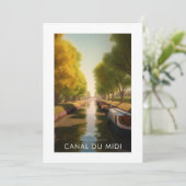 Carte De Remerciements Affiche Canal du midi - France - illustration (Debout devant)