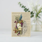 Carte De Remerciements affiche d'anatomie du cerveau floral médical (Debout devant)