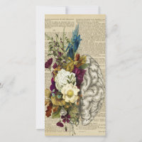affiche d'anatomie du cerveau floral médical