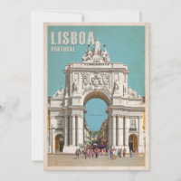 Affiche de voyage vintage. Arc de rue de Lisbonne,
