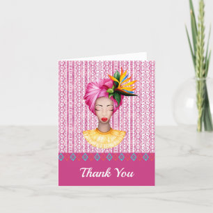 Carte De Remerciements African Woman Thank You Card