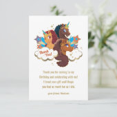 Carte De Remerciements Afro Licorne | Anniversaire des Filles Magiques (Debout devant)