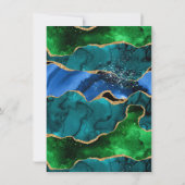 Carte De Remerciements Agate de paon bleu et vert Anniversaire (Dos)