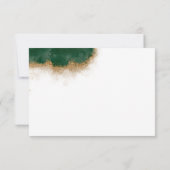 Carte de remerciements Agate Green & Gold Mariage (Dos)