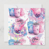 Carte De Remerciements Âge Anniversaire Boba Bubble Tea (Dos)