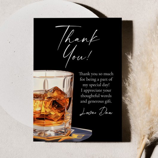 Carte De Remerciements Aged To Perfection Whisky Glass Birthday Party