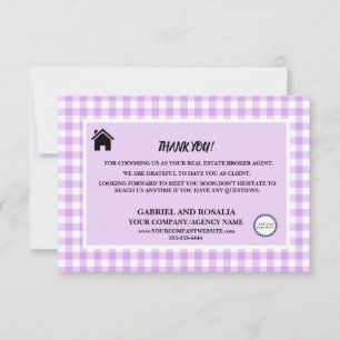 Carte De Remerciements Agent de courtage immobilier Business Buffalo Chec
