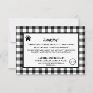 Carte De Remerciements Agent immobilier Courtier Immobilier Affaires Buff
