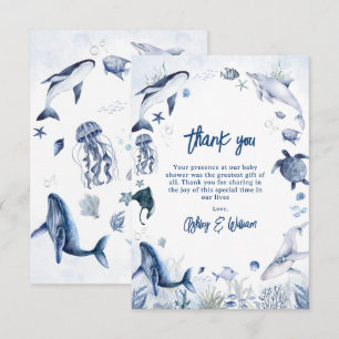 Carte De Remerciements Ahoy ! C’est un garçon, sous le Baby shower Sea Bo