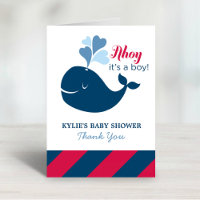 Ahoy, c'est un Baby shower de baleines nautiques d