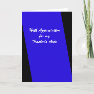 Carte De Remerciements Aide-Merci de l'enseignant, Royal Blue