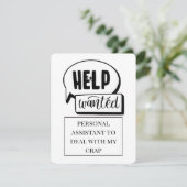 Carte De Remerciements Aide Recherché Funny Comic (Debout devant)