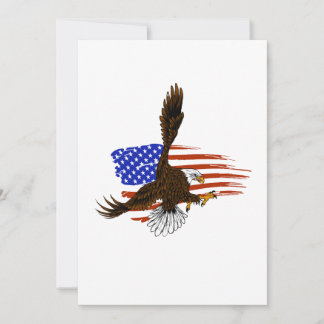 Carte De Remerciements Aigle vectoriel américain contre drapeau usa