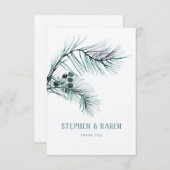 Carte De Remerciements Aiguilles de pin à feuillage persistant Élégant Me (Devant / Derrière)