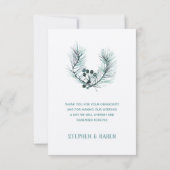 Carte De Remerciements Aiguilles de pin à feuillage persistant Élégant Me (Dos)