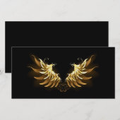 Carte De Remerciements Ailes d'Ange d'or sur arrière - plan noir (Devant / Derrière)