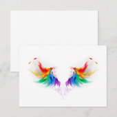 Carte De Remerciements Ailes fluffy arc-en-ciel (Devant / Derrière)