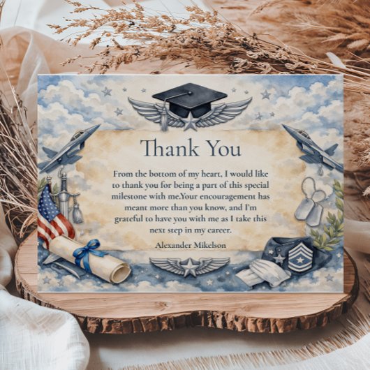 Carte De Remerciements Air Force Wings Graduation