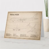 Carte De Remerciements Airbus A320 - Plan de dessin du plan directeur de (Devant)