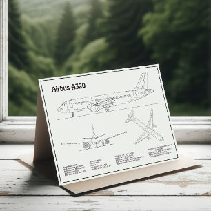 Carte De Remerciements Airbus A320 - Plans de dessin de plan d'avion BD
