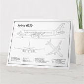 Carte De Remerciements Airbus A320 - Plans de dessin de plan d'avion BD (Devant)
