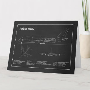 Carte De Remerciements Airbus a380 - Plans de dessin de plan d'avion PD