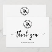 Carte De Remerciements Ajouter un logo d'entreprise Appréciation des clie (Devant / Derrière)