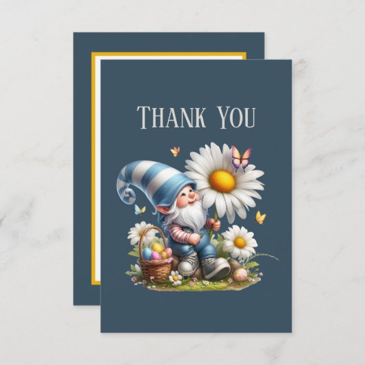 Carte De Remerciements Ajouter un message Gnome (Devant / Derrière)