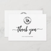 Carte De Remerciements Ajouter votre entreprise de logo (Devant / Derrière)