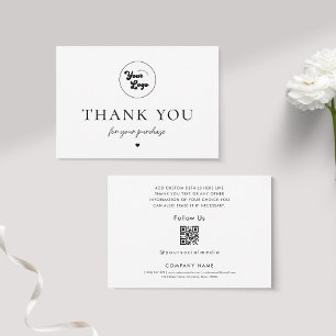 Carte De Remerciements Ajouter votre propre logo personnalisé QR Code Soc