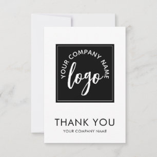 Carte De Remerciements Ajoutez Votre Logo Minimal Business