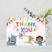 Carte de remerciements Akili & Amis (Horizontal) (Debout devant)