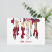Carte De Remerciements Alabama Dames Cowboy Boots Crimson Mode Personnali (Debout devant)