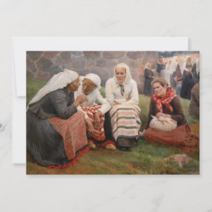 Carte De Remerciements Albert Edelfeel - Femmes à l'extérieur de l'église