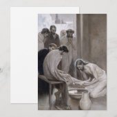 Carte De Remerciements Albert Edelfeel - Jésus Laver les pieds des discip (Devant / Derrière)